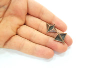 10 Triangle Charm Antique Copper Plated Charm (21x20mm) G8665