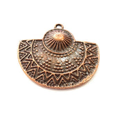 Antique Copper Tribal Pendant Antique Copper Plated Pendant (32x29mm) G8666