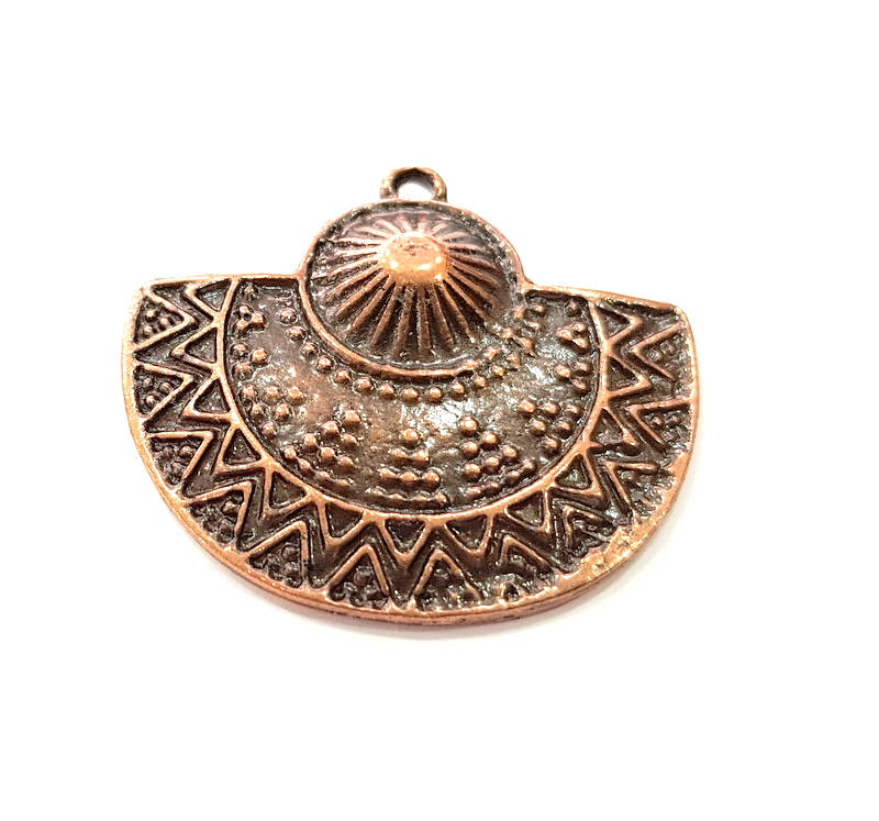 Antique Copper Tribal Pendant Antique Copper Plated Pendant (32x29mm) G8666