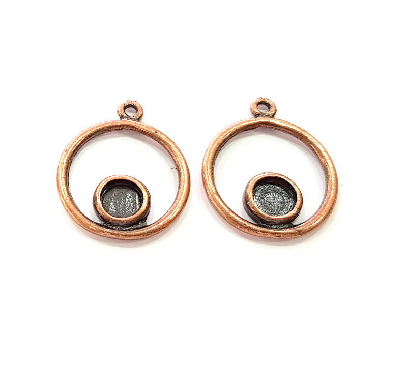 8 Antique Copper Charm Antique Copper Plated Charm (19mm) G8669