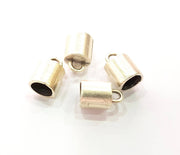 4 Antique Silver Plated Metal Cones Findings (15x8 mm) G14392