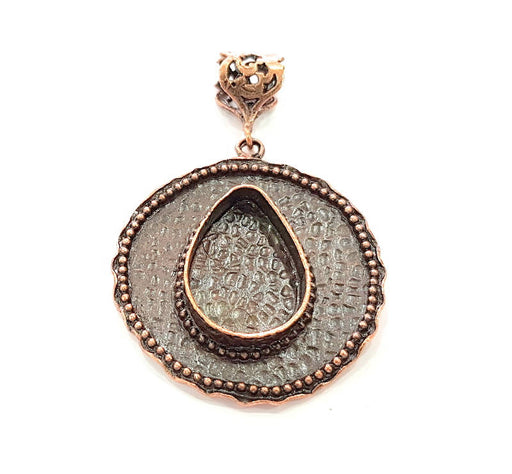Antique Copper Pendant Blank Mosaic Base Blank inlay Blank Necklace Blank Resin Blank Mountings Antique Copper Plated Brass (42mm) G8702