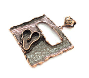 Antique Copper Pendant Blank Mosaic Base Blank inlay Blank Necklace Blank Resin Blank Mountings Antique Copper Plated Brass (52x47mm) G8703