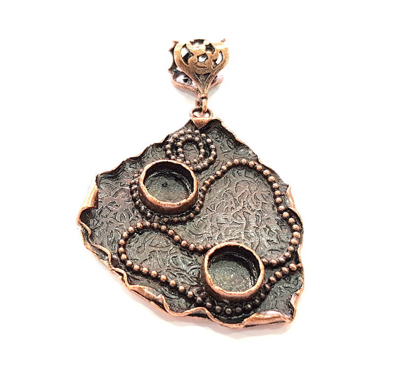 Antique Copper Pendant Blank Mosaic Base Blank inlay Blank Necklace Blank Resin Blank Mountings Antique Copper Plated Brass (54x48mm) G8704