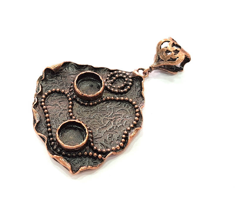 Antique Copper Pendant Blank Mosaic Base Blank inlay Blank Necklace Blank Resin Blank Mountings Antique Copper Plated Brass (54x48mm) G8704