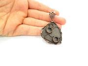 Antique Copper Pendant Blank Mosaic Base Blank inlay Blank Necklace Blank Resin Blank Mountings Antique Copper Plated Brass (54x48mm) G8704