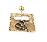 Antique Bronze Pendant Blank inlay Blank Mosaic Blank Resin Blank Bezel Base Setting Mountings Antique Bronze Plated Brass ( 52x51mm ) G8710