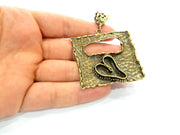 Antique Bronze Pendant Blank inlay Blank Mosaic Blank Resin Blank Bezel Base Setting Mountings Antique Bronze Plated Brass ( 52x51mm ) G8710