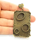 Antique Bronze Pendant Blank inlay Blank Mosaic Blank Resin Blank Bezel Base Setting Mountings Antique Bronze Plated Brass ( 58x38mm ) G8711