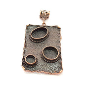 Antique Copper Pendant Blank Mosaic Base Blank inlay Blank Necklace Blank Resin Blank Mountings Antique Copper Plated Brass (58x39mm) G8713