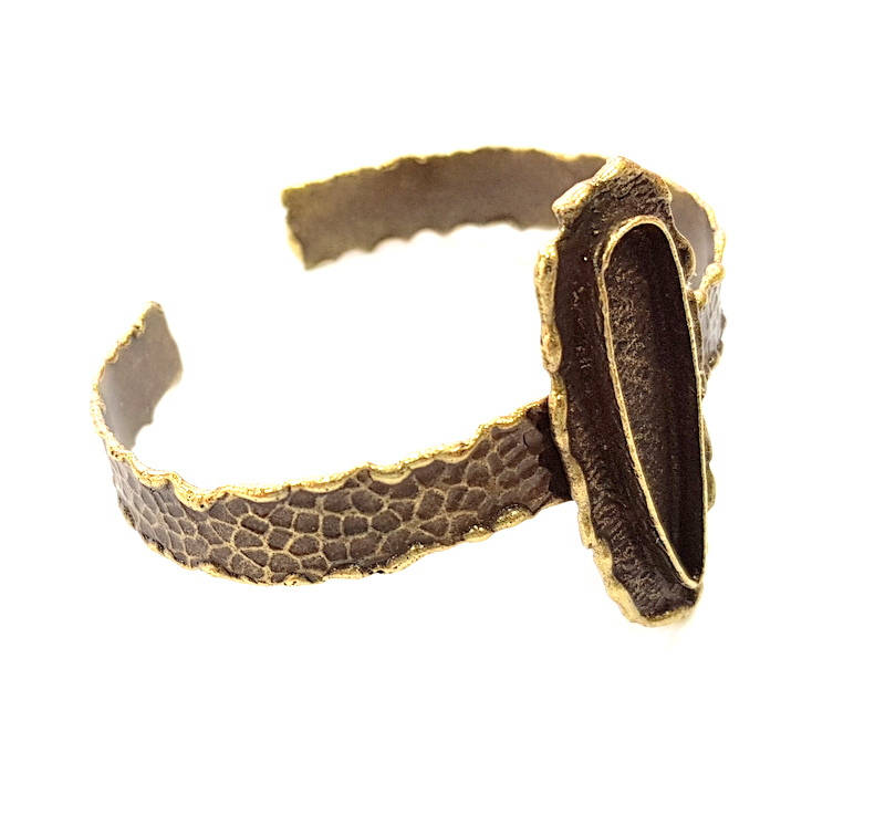 Hammered Bracelet Blanks Bangle Blanks Cuff Blanks Adjustable Bracelet Blank Antique Bronze Plated Brass (35x10mm Blanks) G8723