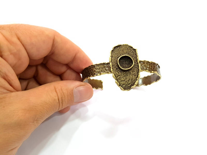 Hammered Bracelet Blanks Bangle Blanks Cuff Blanks Adjustable Bracelet Blank Antique Bronze Plated Brass (10mm Blanks) G8725