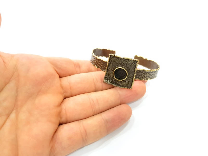Hammered Bracelet Blanks Bangle Blanks Cuff Blanks Adjustable Bracelet Blank Antique Bronze Plated Brass (10mm Blanks) G8726