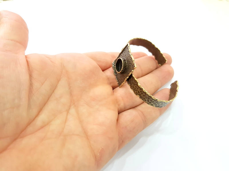 Hammered Bracelet Blanks Bangle Blanks Cuff Blanks Adjustable Bracelet Blank Antique Bronze Plated Brass (10mm Blanks) G8726