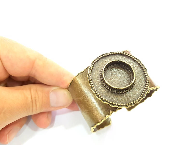 Hammered Bracelet Blanks Bangle Blanks Cuff Blanks Adjustable Bracelet Blank Antique Bronze Plated Brass (20mm Blanks) G8727
