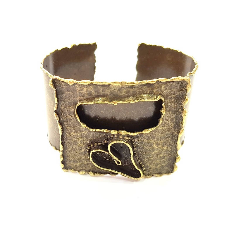 Hammered Bracelet Blanks Bangle Blanks Cuff Blanks Adjustable Bracelet Blank Antique Bronze Plated Brass (25x18mm Blanks) G8730