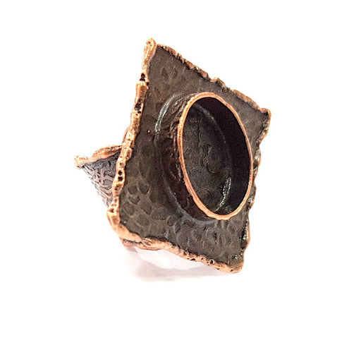 Copper Ring Blank inlay Ring Blank Mosaic Ring Bezel Base Settings Cabochon Mountings (18x13mm blank ) Antique Copper Plated Brass G8732