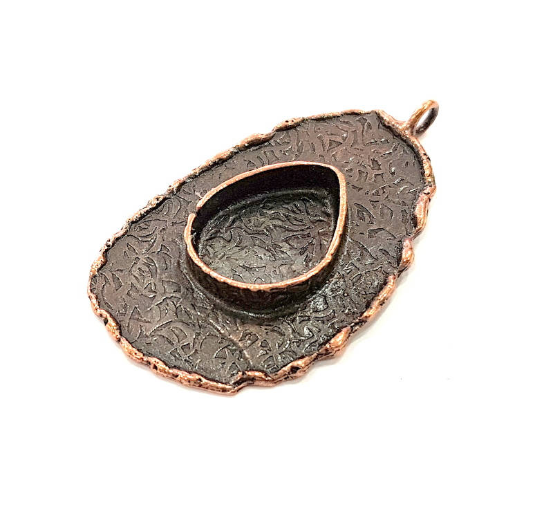 Antique Copper Pendant Blank Mosaic Base Blank inlay Blank Necklace Blank Resin Blank Mountings Antique Copper Plated Brass (52x30mm) G8737