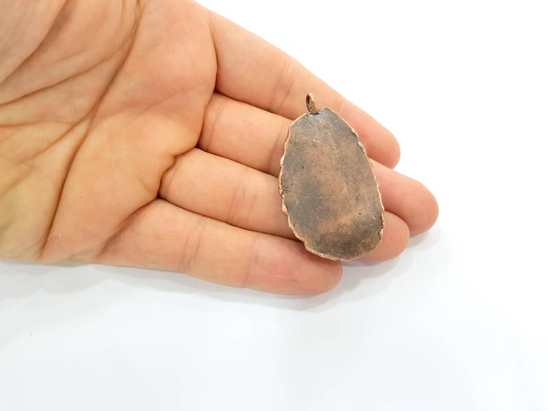 Antique Copper Pendant Blank Mosaic Base Blank inlay Blank Necklace Blank Resin Blank Mountings Antique Copper Plated Brass (52x30mm) G8737