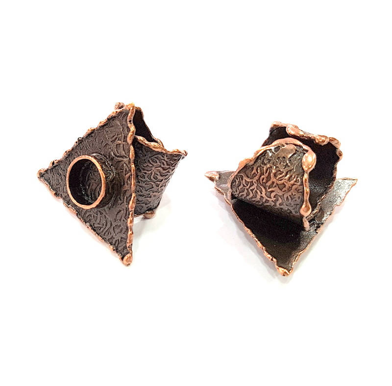 Copper Ring Blank inlay Ring Blank Mosaic Ring Bezel Base Settings Cabochon Mountings (10mm blank ) Antique Copper Plated Brass G8741