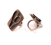 Copper Ring Blank inlay Ring Blank Mosaic Ring Bezel Base Settings Cabochon Mountings (34x26mm blank ) Antique Copper Plated Brass G9007