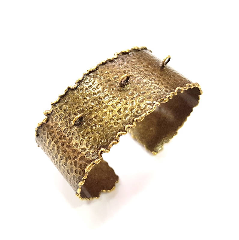 Hammered Bracelet Blanks Bangle Blanks Cuff Blanks Adjustable Bracelet Blank Antique Bronze Plated Brass  G8746