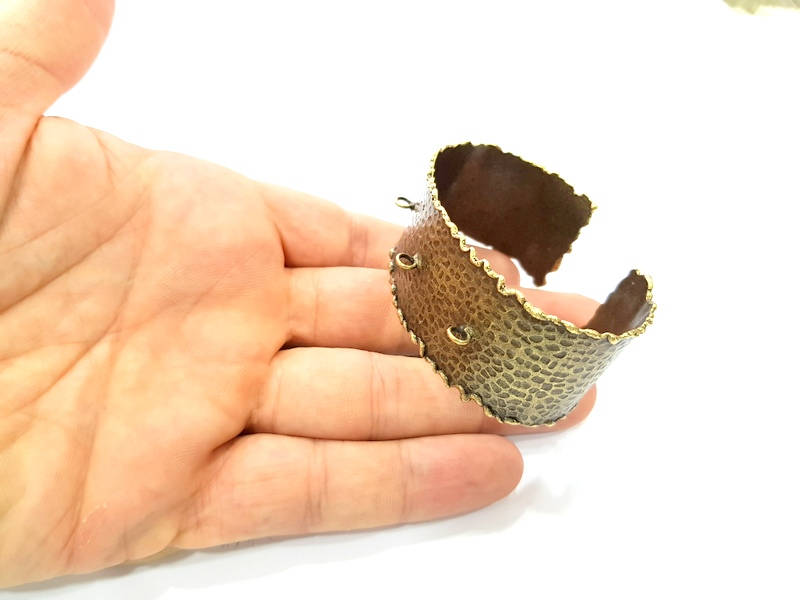 Hammered Bracelet Blanks Bangle Blanks Cuff Blanks Adjustable Bracelet Blank Antique Bronze Plated Brass  G8746