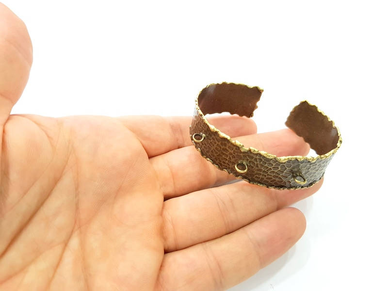 Hammered Bracelet Blanks Bangle Blanks Cuff Blanks Adjustable Bracelet Blank Antique Bronze Plated Brass  G13456