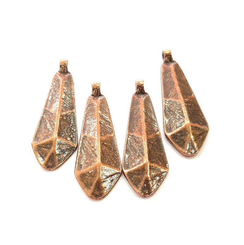 4 Antique Copper Charm Antique Copper Plated Charm (38x13mm) G8751