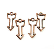 10 Antique Copper Arrow Charm Antique Copper Plated Charm (38x13mm) G8752