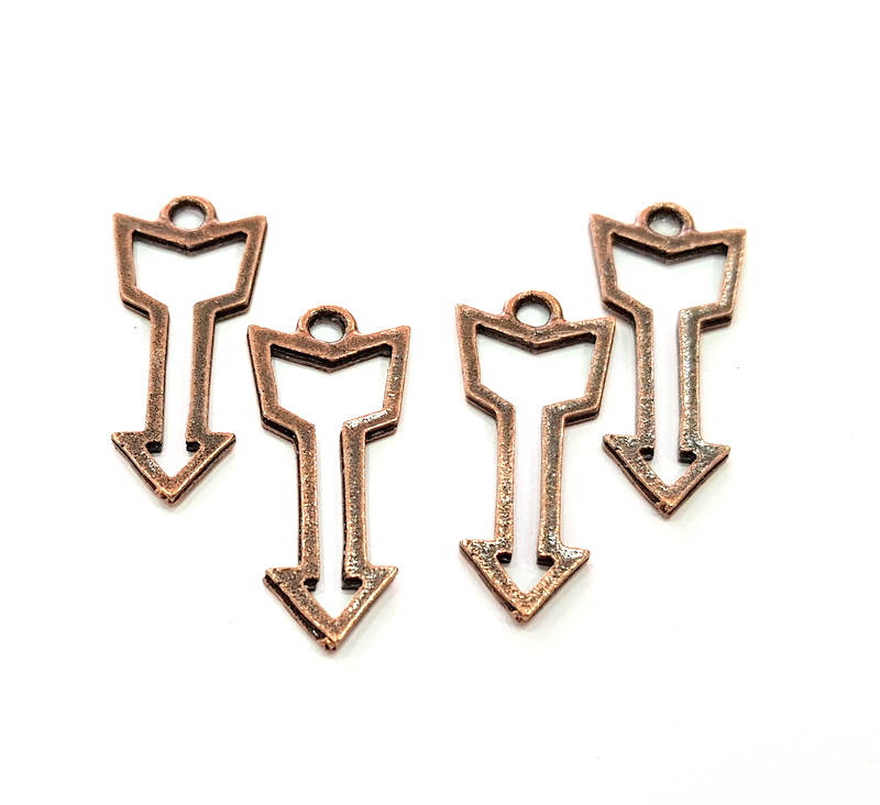 10 Antique Copper Arrow Charm Antique Copper Plated Charm (38x13mm) G8752