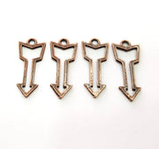 10 Antique Copper Arrow Charm Antique Copper Plated Charm (38x13mm) G8752