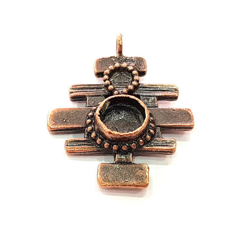 Antique Copper Pendant Blank Mosaic Base Blank inlay Blank Necklace Blank Resin Blank Mountings Antique Copper Plated Brass (39x31mm) G8757