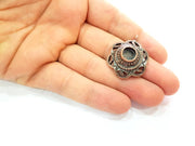 Antique Copper Pendant Blank Mosaic Base Blank inlay Blank Necklace Blank Resin Blank Mountings Antique Copper Plated Brass (27mm) G8758
