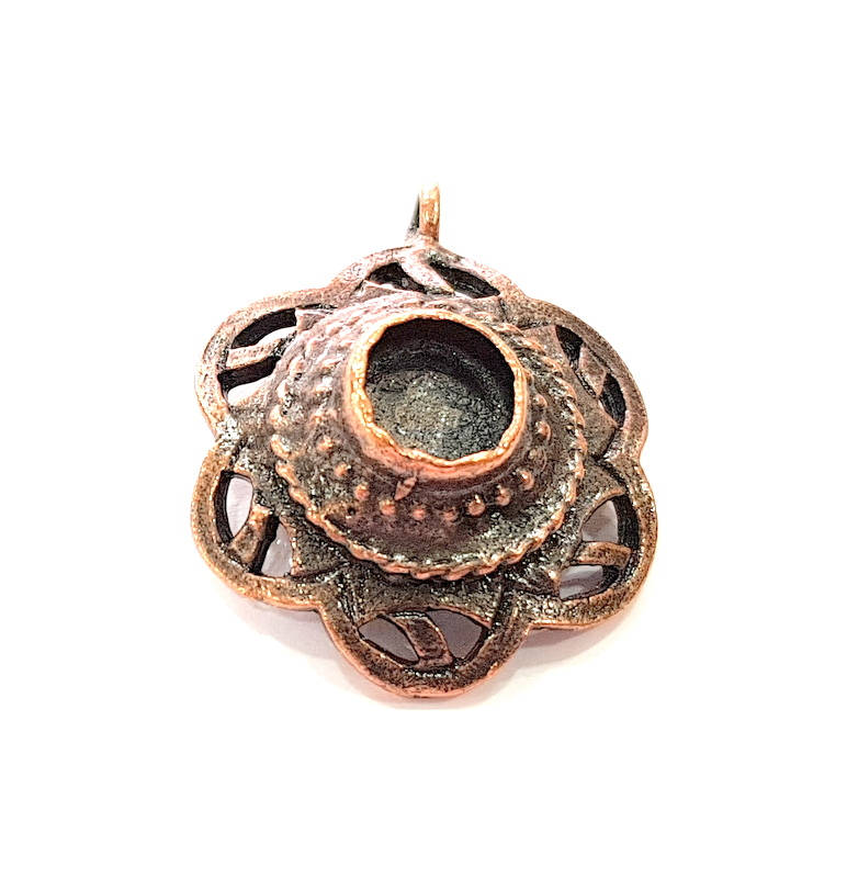 Antique Copper Pendant Blank Mosaic Base Blank inlay Blank Necklace Blank Resin Blank Mountings Antique Copper Plated Brass (27mm) G8758