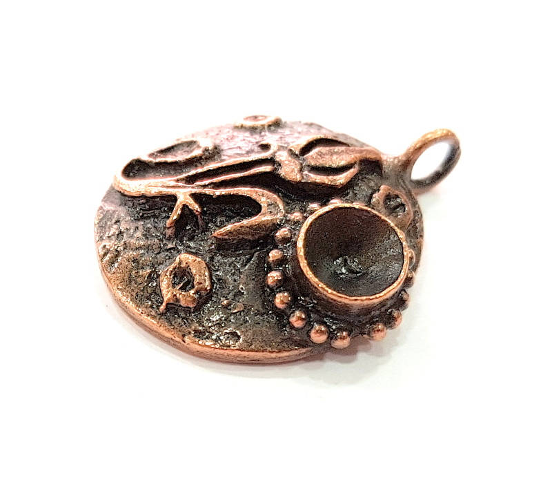 Antique Copper Pendant Blank Mosaic Base Blank inlay Blank Necklace Blank Resin Blank Mountings Antique Copper Plated Brass (27mm) G8760