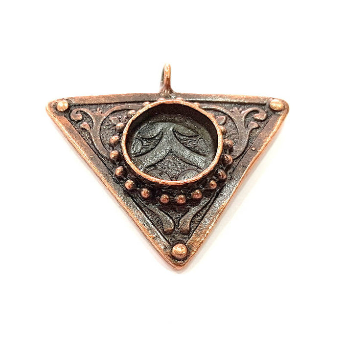 Antique Copper Pendant Blank Mosaic Base Blank inlay Blank Necklace Blank Resin Blank Mountings Antique Copper Plated Brass (42x38mm) G8761