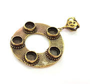 Antique Bronze Pendant Blank inlay Blank Mosaic Blank Resin Blank Bezel Base Setting Mountings Antique Bronze Plated Brass ( 49mm ) G8764