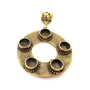 Antique Bronze Pendant Blank inlay Blank Mosaic Blank Resin Blank Bezel Base Setting Mountings Antique Bronze Plated Brass ( 49mm ) G8764