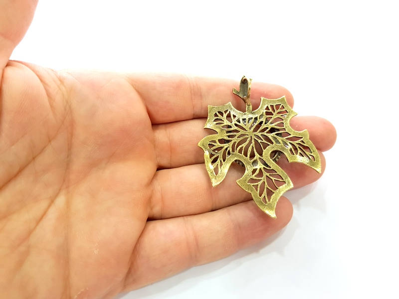 Antique Bronze Pendant Blank inlay Blank Mosaic Blank Resin Blank Bezel Base Setting Mountings Antique Bronze Plated Brass ( 62x50mm ) G8762