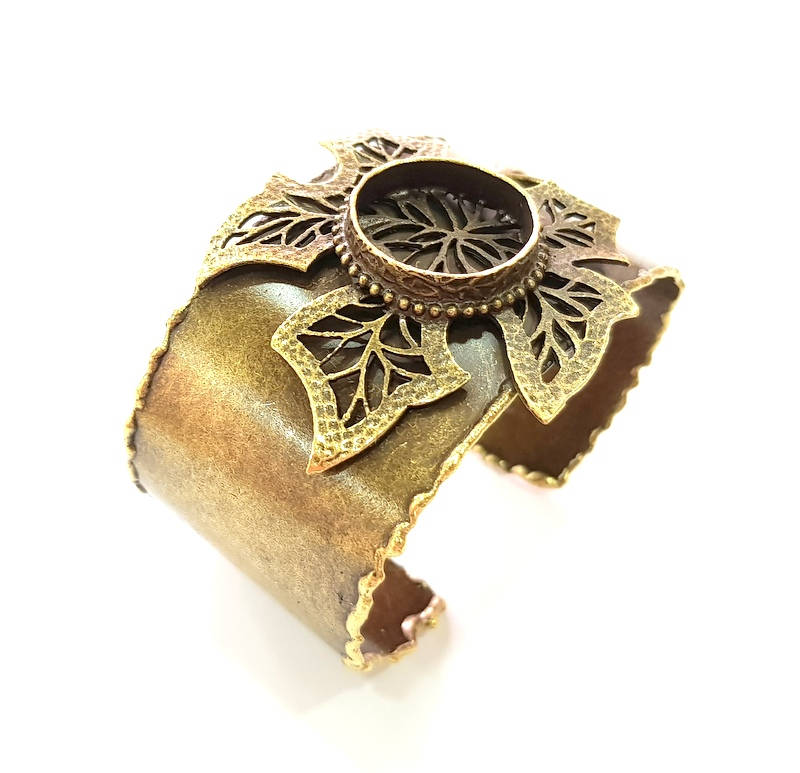 Bracelet Blanks Bangle Blanks Cuff Blanks Adjustable Bracelet Blank Antique Bronze Plated Brass (20mm Blanks) G8767
