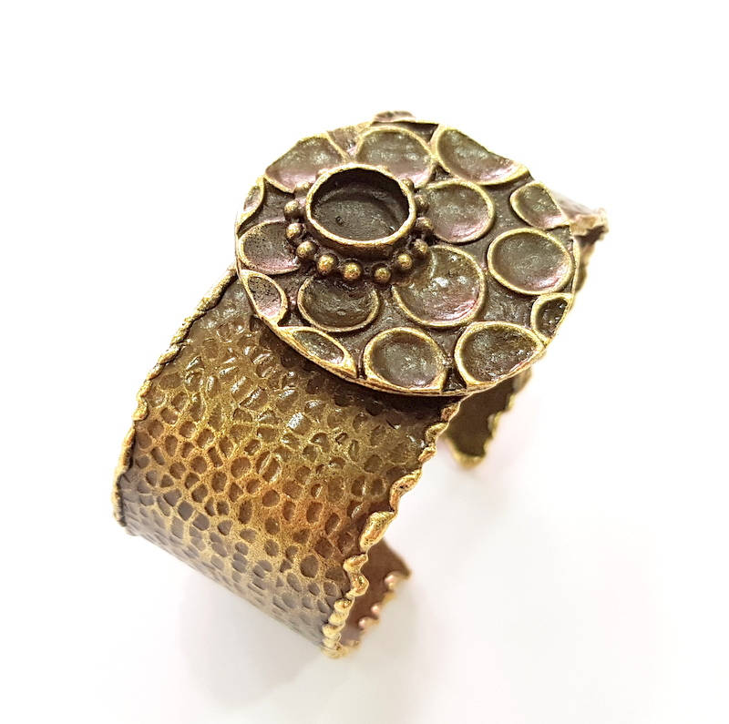 Hammered Bracelet Blanks Bangle Blanks Cuff Blanks Adjustable Bracelet Blank Antique Bronze Plated Brass (10mm Blanks) G8768