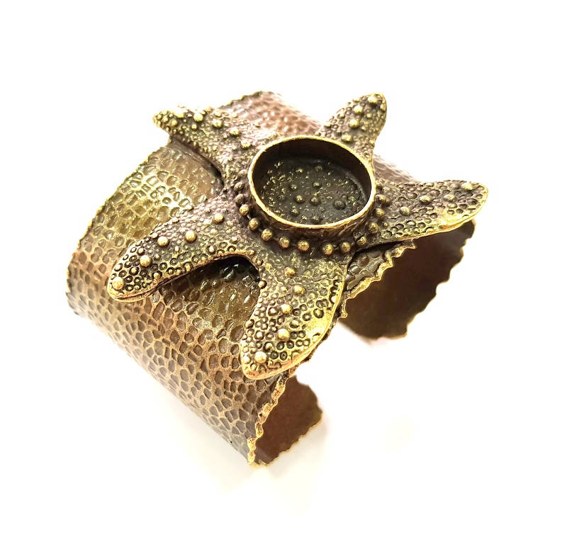 Hammered Bracelet Blanks Bangle Blanks Cuff Blanks Adjustable Bracelet Blank Antique Bronze Plated Brass (20mm Blanks) G13618