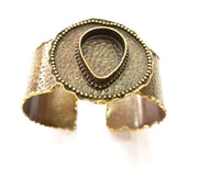 Hammered Bracelet Blanks Bangle Blanks Cuff Blanks Adjustable Bracelet Blank Antique Bronze Plated Brass (25x18mm Blanks) G8771