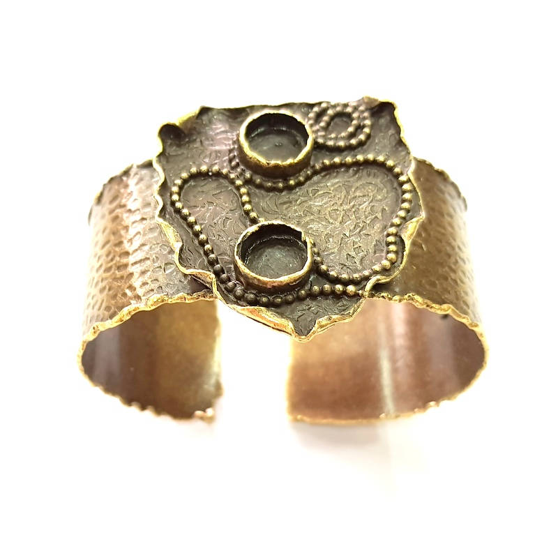 Hammered Bracelet Blanks Bangle Blanks Cuff Blanks Adjustable Bracelet Blank Antique Bronze Plated Brass (10mm Blanks) G8772
