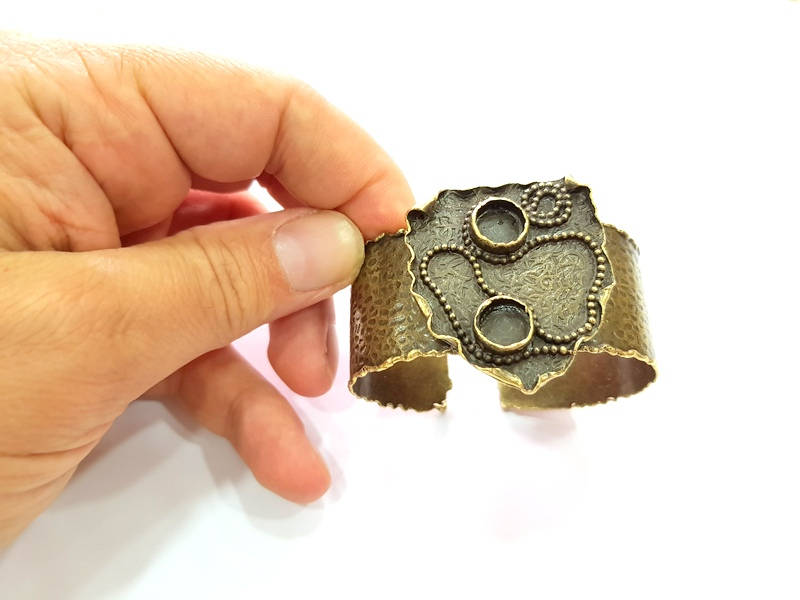 Hammered Bracelet Blanks Bangle Blanks Cuff Blanks Adjustable Bracelet Blank Antique Bronze Plated Brass (10mm Blanks) G8772