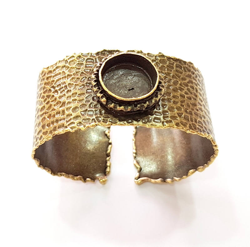 Hammered Bracelet Blanks Bangle Blanks Cuff Blanks Adjustable Bracelet Blank Antique Bronze Plated Brass (16mm Blanks) G8775