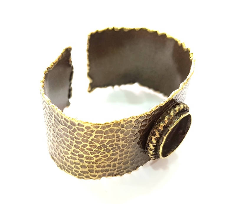 Hammered Bracelet Blanks Bangle Blanks Cuff Blanks Adjustable Bracelet Blank Antique Bronze Plated Brass (16mm Blanks) G8775