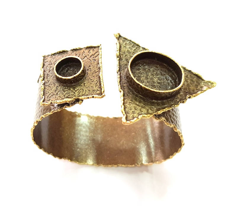 Hammered Bracelet Blanks Bangle Blanks Cuff Blanks Adjustable Bracelet Blank Antique Bronze Plated Brass (20mm and 10mm Blanks) G8777
