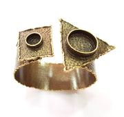 Hammered Bracelet Blanks Bangle Blanks Cuff Blanks Adjustable Bracelet Blank Antique Bronze Plated Brass (20mm and 10mm Blanks) G8777
